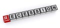 Recession word block Royalty Free Stock Photo