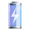 Recharge battery icon, cartoon style