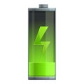 Recharge battery icon cartoon vector. Electric level