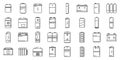 Recharge battery icons set outline vector. Power charger