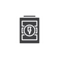 Recharge battery notification vector icon