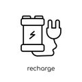 Recharge icon. Trendy modern flat linear vector Recharge icon on