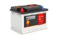 Rechargeable Car Battery 12V Accumulator with Abstract Label. 3d Rendering