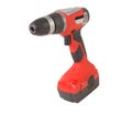 Rechargeable drill red isolated