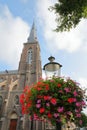 Rechtstraat street, located in Wyck neighborhood, with Sint Martinuskerk church Royalty Free Stock Photo