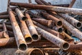 Recicle metal rusty tubes Royalty Free Stock Photo