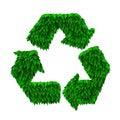 Recicle sign made from leaves. Concept of ecology. Royalty Free Stock Photo