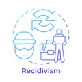 Recidivism blue gradient concept icon Royalty Free Stock Photo