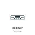 Reciever outline vector icon. Thin line black reciever icon, flat vector simple element illustration from editable technology