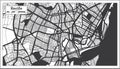 Recife Brazil City Map in Black and White Color in Retro Style. Outline Map