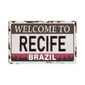 Recife Brazil Travel rusted sign Icon Skyline City Design Tourism