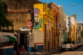 Recife, Pernambuco, Brazil: Beautiful graffiti on the wall of the facade of the house.