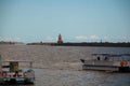 RECIFE, PERNAMBUCO, BRAZIL: Lighthouse on the horizon. Beautiful landscape Royalty Free Stock Photo