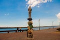 Recife, Pernambuco, Brazil: Sculpture of a man on drums in the city center