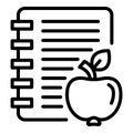 Recipe apple pie icon, outline style