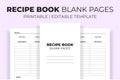 Recipe Book Blank Pages KDP Interior