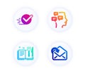 Recipe book, Checkbox and Messages icons set. Receive mail sign. Food, Approved, Notifications. Vector Royalty Free Stock Photo