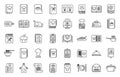 Recipe book icons set outline vector. Cooking recipe