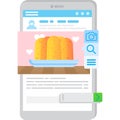 Recipe book mobile app vector icon isolated