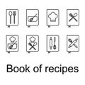 Recipe Book, Recipes, CookBook icons set