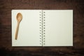 Recipe book and spoon