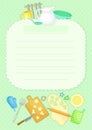 Recipe Card for Notes Making about Food Preparation Vector Template