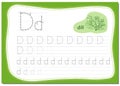 Recipe for children, how to write the letter D. The word for this letter Dill