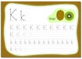 Recipe for children, how to write the letter K. Word for this letter Kiwi