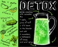 Recipe detox cocktail with with cucumber, apple, lemon and honey