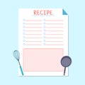 Recipe making planner template vector design template