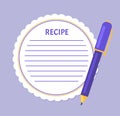 Recipe Page Mockup Round Frame and Pen