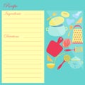 The Recipe Sheet for Cooking with Bright background