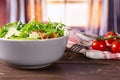 Recipe step by step arugula salad with curtains