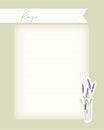 Recipe template in scrapbooking style - collage vintage blank blank card with old paper, lace. Royalty Free Stock Photo