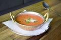 Tomato rasam, a delicious and aromatic South Indian soup made with ripe tomatoes, spices and curry leaves. Royalty Free Stock Photo