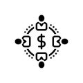 Black solid icon for Recipients, receiver and beneficiary Royalty Free Stock Photo