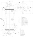 Recirculation column sketch. Vector image