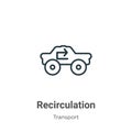 Recirculation outline vector icon. Thin line black recirculation icon, flat vector simple element illustration from editable