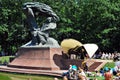 Recitals at the foot of the Monument to Chopin. Royalty Free Stock Photo