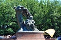 Recitals at the foot of the Monument to Chopin. Royalty Free Stock Photo