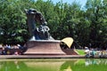 Recitals at the foot of the Monument to Chopin. Royalty Free Stock Photo