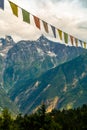 Reckong Peo, Kalpa Valley, Himachal Pradesh, India: Majestic peaks with prayer flags