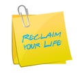 Reclaim your life post it illustration design Royalty Free Stock Photo