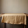 Reclaimed Beige Linen Tablecloth: Darktable Processing In Raw And Unpolished Style