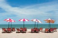 Recline chair on the beach Royalty Free Stock Photo