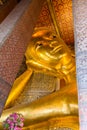 Reclining big Buddha gold statue Royalty Free Stock Photo