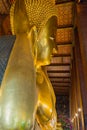 Reclining big Buddha gold statue Royalty Free Stock Photo