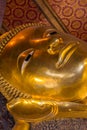 Reclining big Buddha gold statue Royalty Free Stock Photo