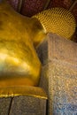 Reclining big Buddha gold statue Royalty Free Stock Photo