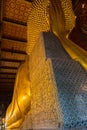 Reclining big Buddha gold statue Royalty Free Stock Photo